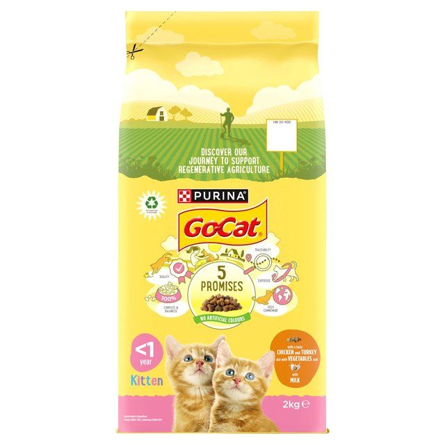 Go-Cat Kitten Chicken Turkey and Milk Dry Cat Food 2kg