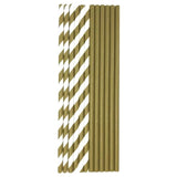 Gold & White Recyclable Bio Straws   25 per pack