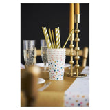 Gold & White Recyclable Bio Straws   25 per pack