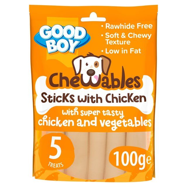 Good Boy Chewables Dog Treats Rawhide Free Chicken Sticks 5 per pack