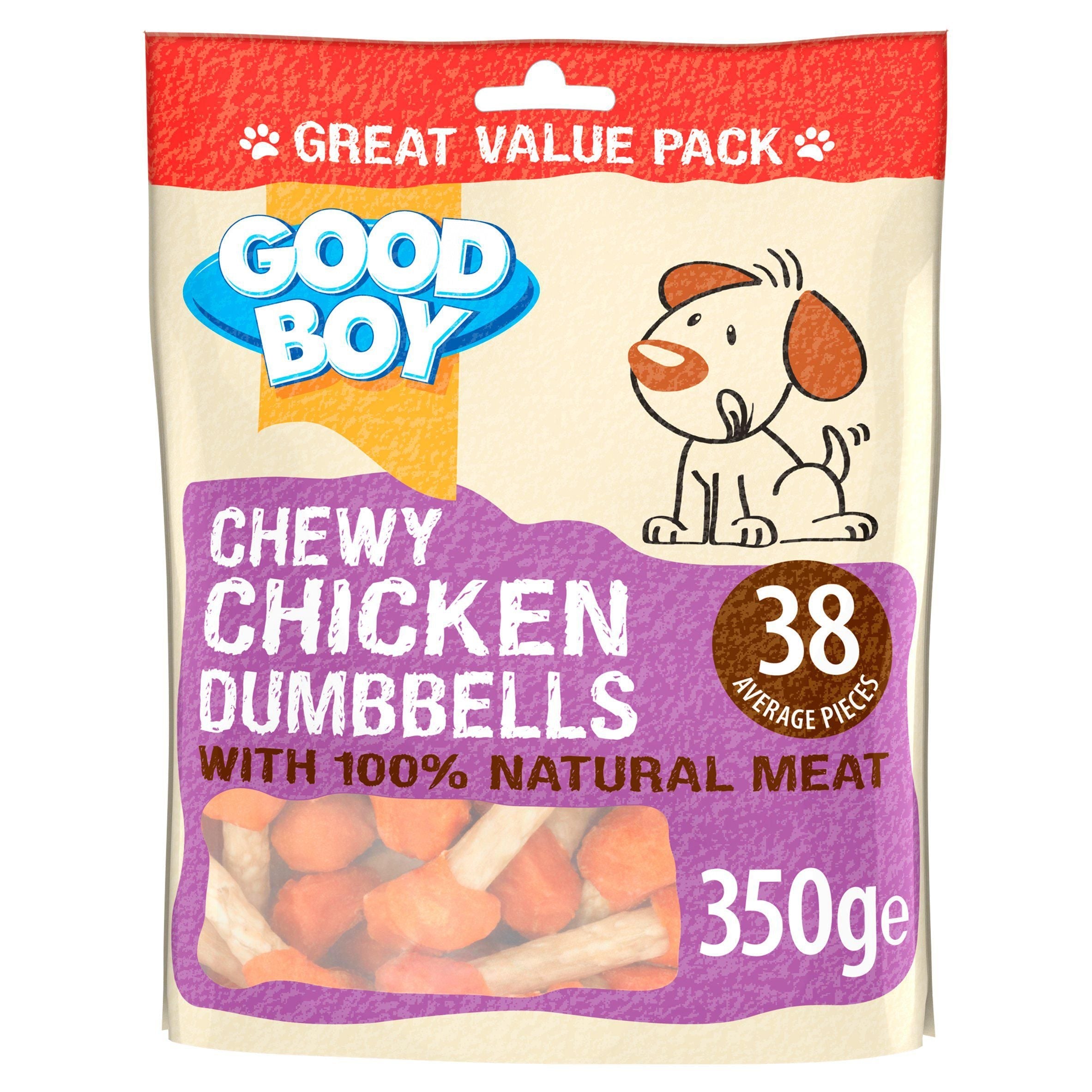 Good Boy Pawsley & Co Chewy Chicken Dumbbells Dog Treats 350g