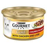 Gourmet Gold Chunks in Gravy Chicken & Liver Wet Cat Food 85g