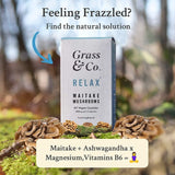 Grass & Co. RELAX Maitake Mushrooms with Ashwagandha + Magnesium 60 Vegan Capsules