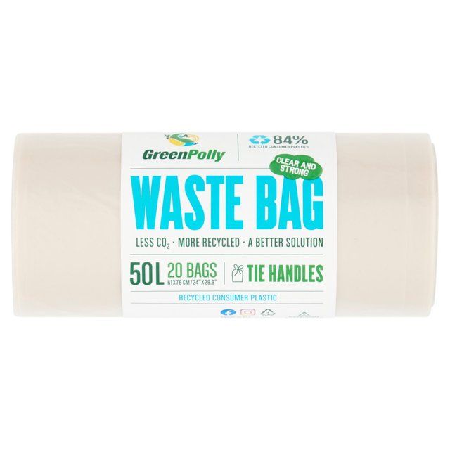 GreenPolly 50L Recycled Bin Bags 20 per pack
