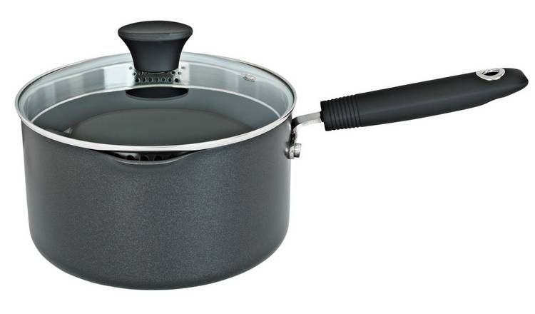 Habitat 3 Piece Aluminium Pan Set - Black
