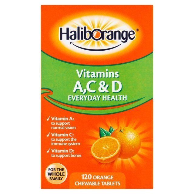 Haliborange Whole Family Vitamin A C & D Orange Chewable Tablets 120 per pack