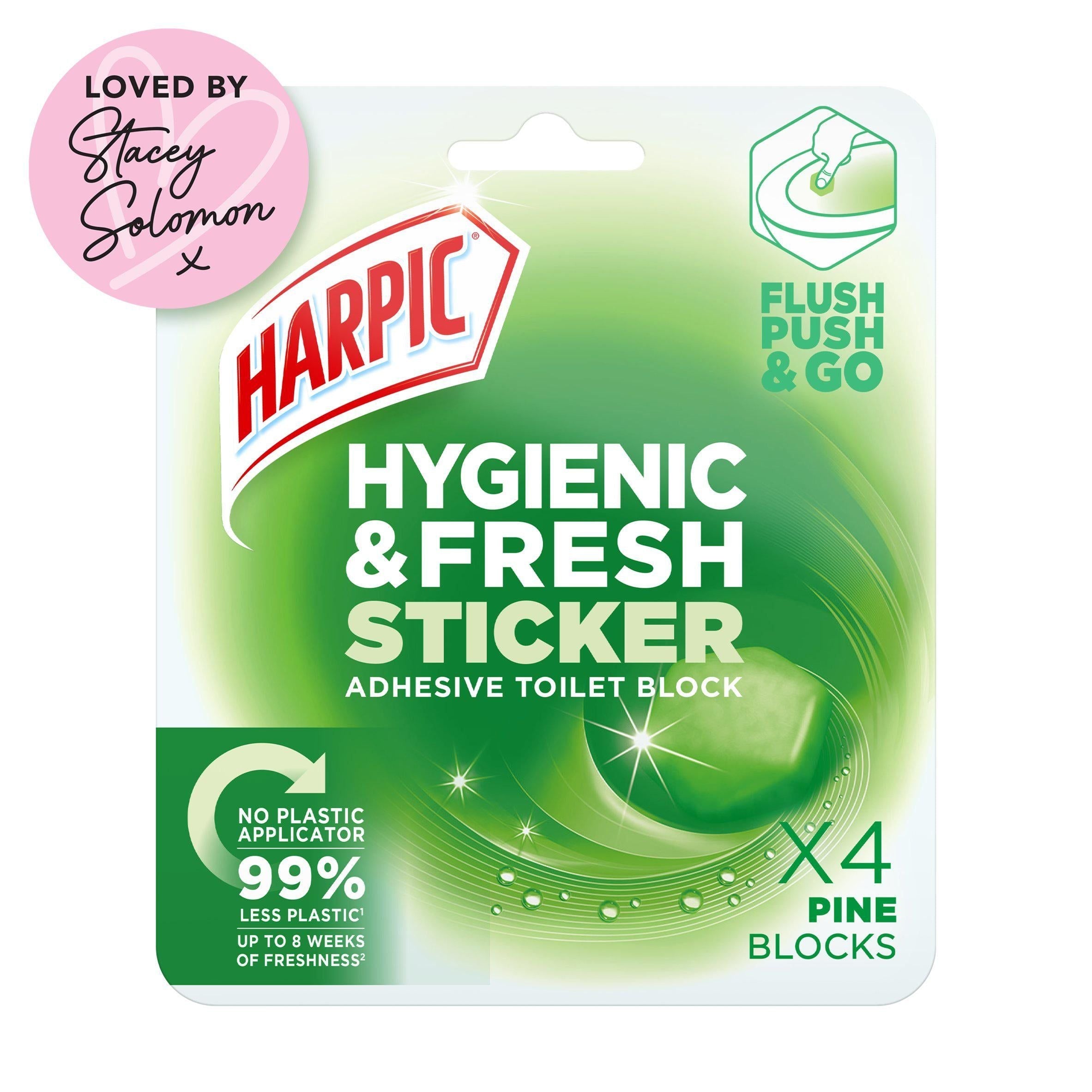 Harpic Hygienic & Fresh Pine Stickers Toilet Freshener