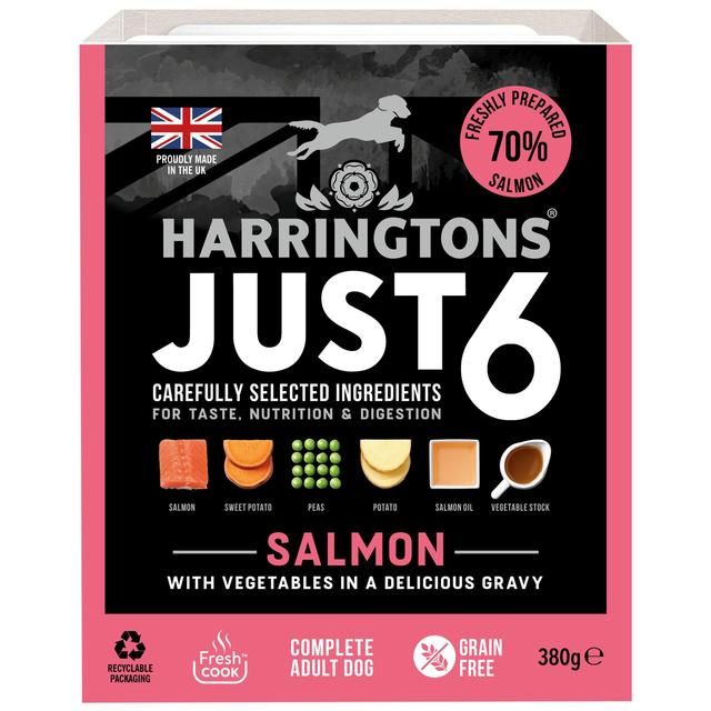 Harringtons Dog Just 6 Wet Salmon 8 x 380g