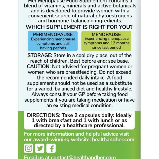 Health & Her Menopause Multi-nutrient Support Supplement Capsules 60 per pack