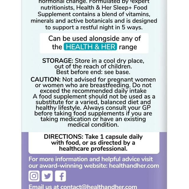 Health & Her Sleep+ Multinutrient Support Supplement Capsules    30 per pack