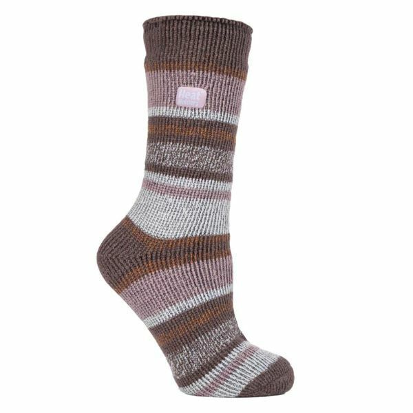 Heat Holders Ladies 2.3 TOG Thermal Winter Socks 4-8 UK Cabin Fever Multi Stripe