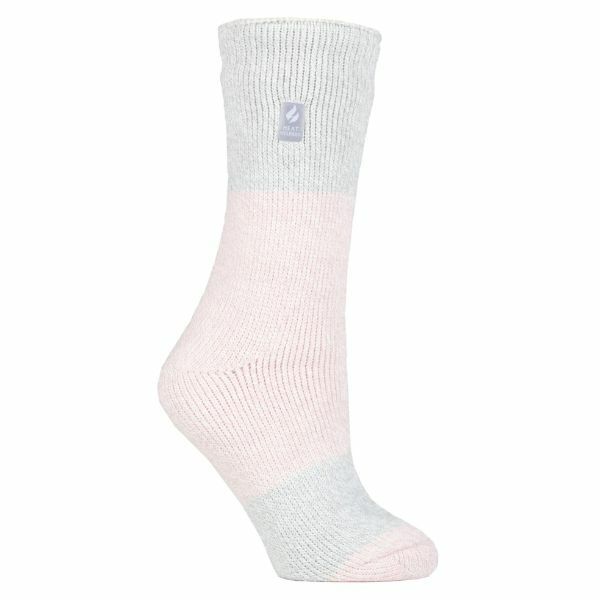 Heat Holders Ladies Thick Warm Thermal Socks 4-8 UK Dusted Pink / Silver (Catania)