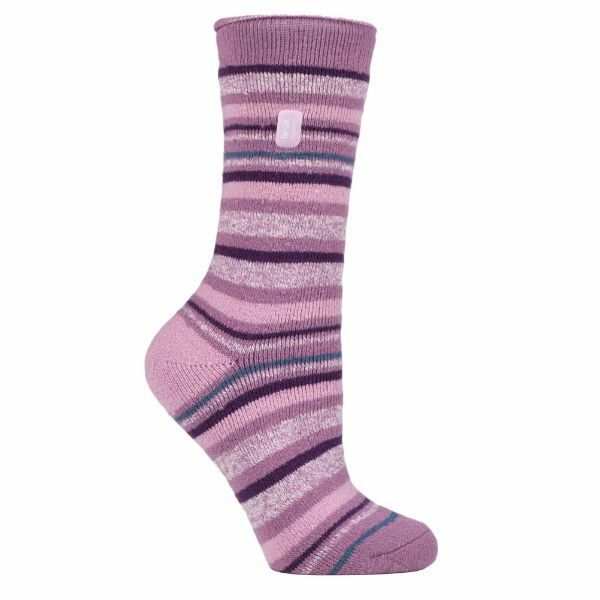 Heat Holders Lite Womens Insulated Thermal Socks 4-8 UK Stripe (Inter Galactic)