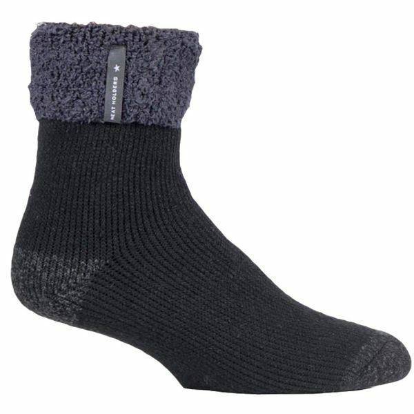 Heat Holders Mens Fleece Lined Thermal Bed Socks 6-11 UK Black (Olwen) / 1EA
