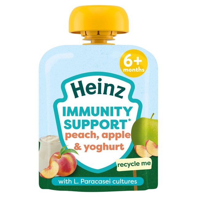 Heinz Immunity Support Baby Pouches Peach & Yoghurt with Apple 6m+ 85g