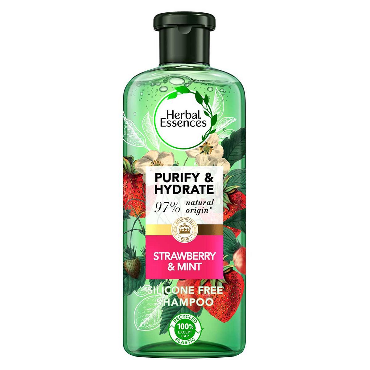 Herbal Essences Bio Renew Strawberry Mint Purify& Hydrate Vegan Shampoo For All Hair 400ml