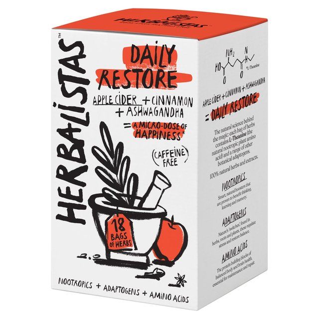 Herbalistas Daily Restore Herbal Tea with Apple Cinnamon & Ashwagandha 18 per pack