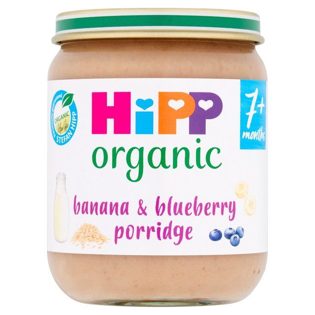 HiPP Organic Banana & Blueberry Porridge Baby Food Jar 7+ Months 160 per pack