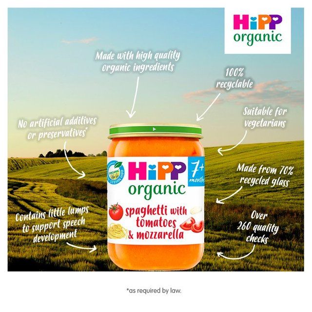 HiPP Organic Spaghetti with Tomatoes & Mozzarella Baby Food 7+ months 190g