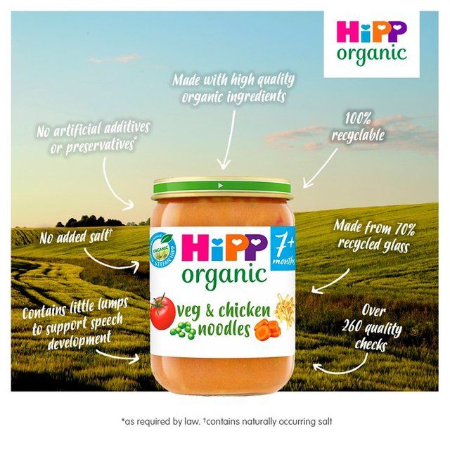 HiPP Organic Veg & Chicken Noodles Baby Food 7+ months 190g
