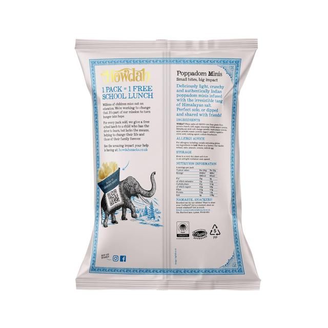 Howdah Poppadoms Himalayan Sea Salt 80g