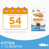 IAMS 1-12 Months Kitten Dry Cat Food Ocean Fish 3kg