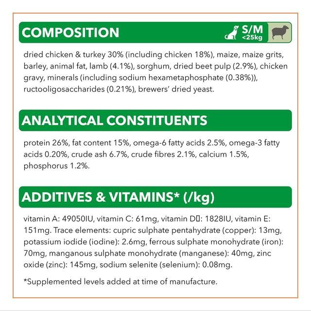 IAMS for Vitality Adult Dog Food Small/Medium Breed With Lamb 2kg
