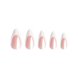 Nail HQ Almond Natural French Glaze Nails (24 Pieces)