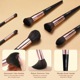 Livingandhome 18pcs Professional Makeup Brush Set- Black
