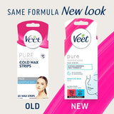 Veet Pure Inspiration Wax Strips Face Sensitive x20