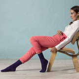 6 Pack Ladies Non Elastic Soft Top Cotton Diabetic Socks - 77% Cotton, 19% Polyester, 3% Polyamide, 1% Elastane