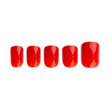 Invogue Bright Red Square Nails - Pack of 24