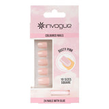 Invogue Dusty Pink Square Nails - Pack of 24
