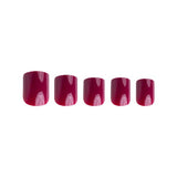Invogue Wine Red Square Nails - Pack of 24