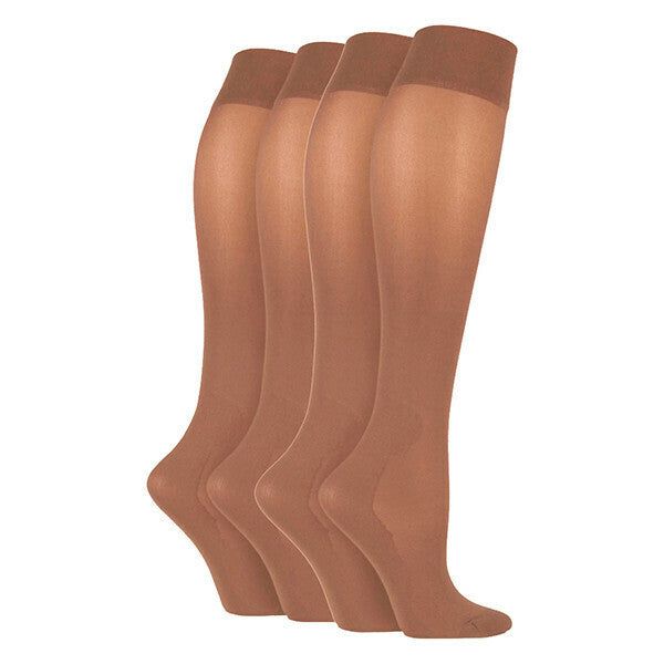 IOMI 2 Pk Ladies 40 Den Knee High Compression Socks 4-7 UK Natural
