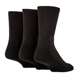 IOMI 3 Pairs Extra Wide Bamboo Diabetic Socks 12-14 UK Black / 3EA