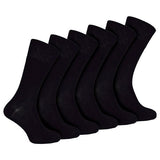 IOMI 6 Pairs Mens Seamless Diabetic Bamboo Socks 6-11 UK Black / 6EA