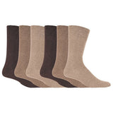 IOMI Mens 6 Pairs Non Elastic Diabetic Socks 6-11 UK Beige / 6EA