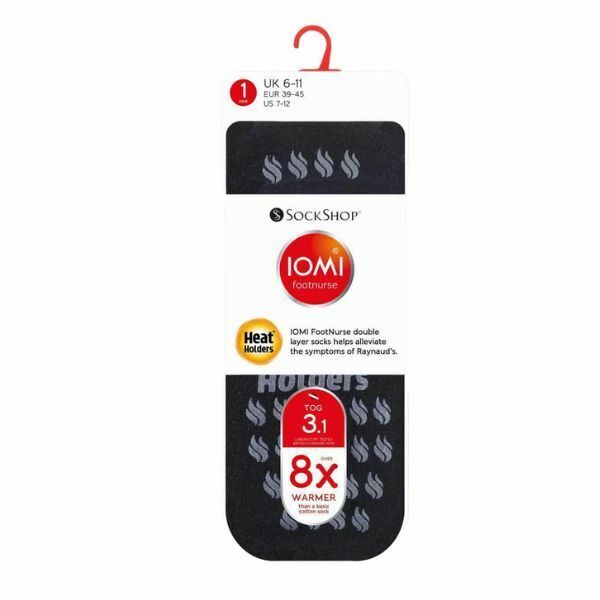 IOMI Thick Thermal Non Slip Socks for Raynauds 6-11 UK