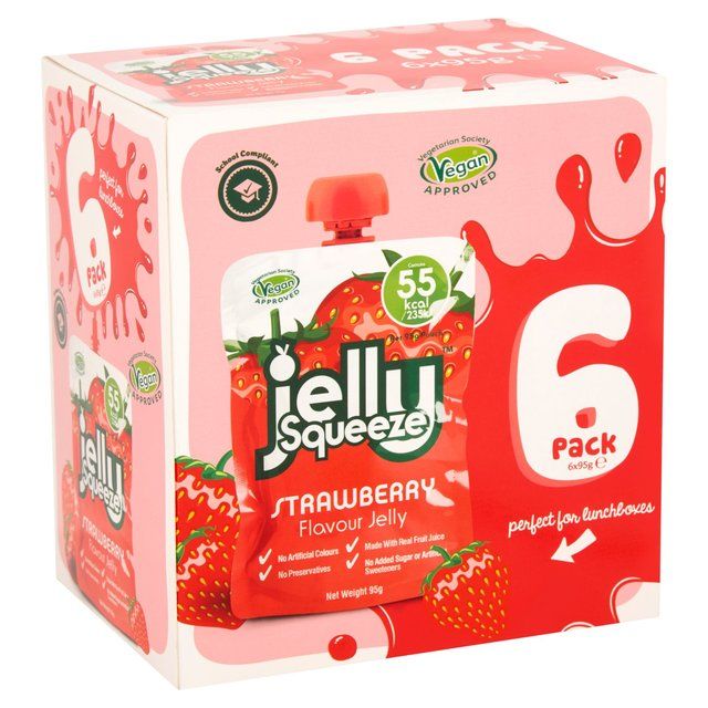 Jelly Squeeze Strawberry Jelly Pouch Multipack 6 x 95g