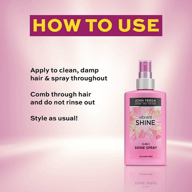 John Frieda Vibrant Shine Detangling Heat Protection 3-in-1 Spray 150ml