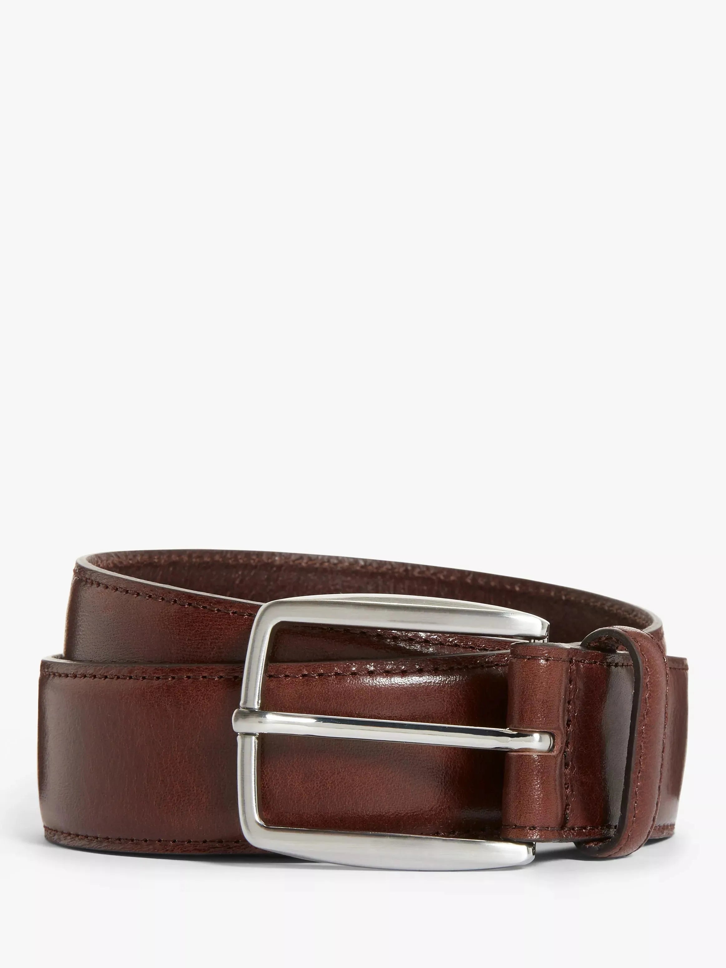 John Lewis Made in Italy 35mm Stitched Leather Belt - McGrocer