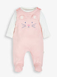 JOJO MAMAN BÉBÉ 2 Piece Mouse Dungaree Set Up To 3 mths