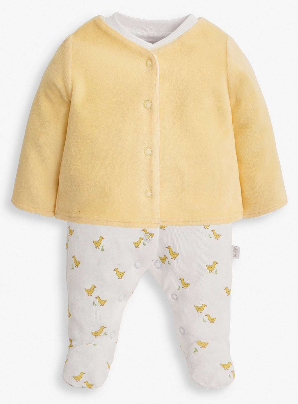 JOJO MAMAN BÉBÉ 2-Piece Sleepsuit & Velour Jacket Set Newborn