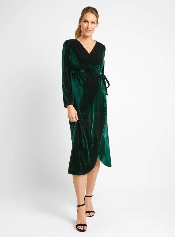 JOJO MAMAN BÉBÉ Velvet Maternity & Nursing Wrap Dress S