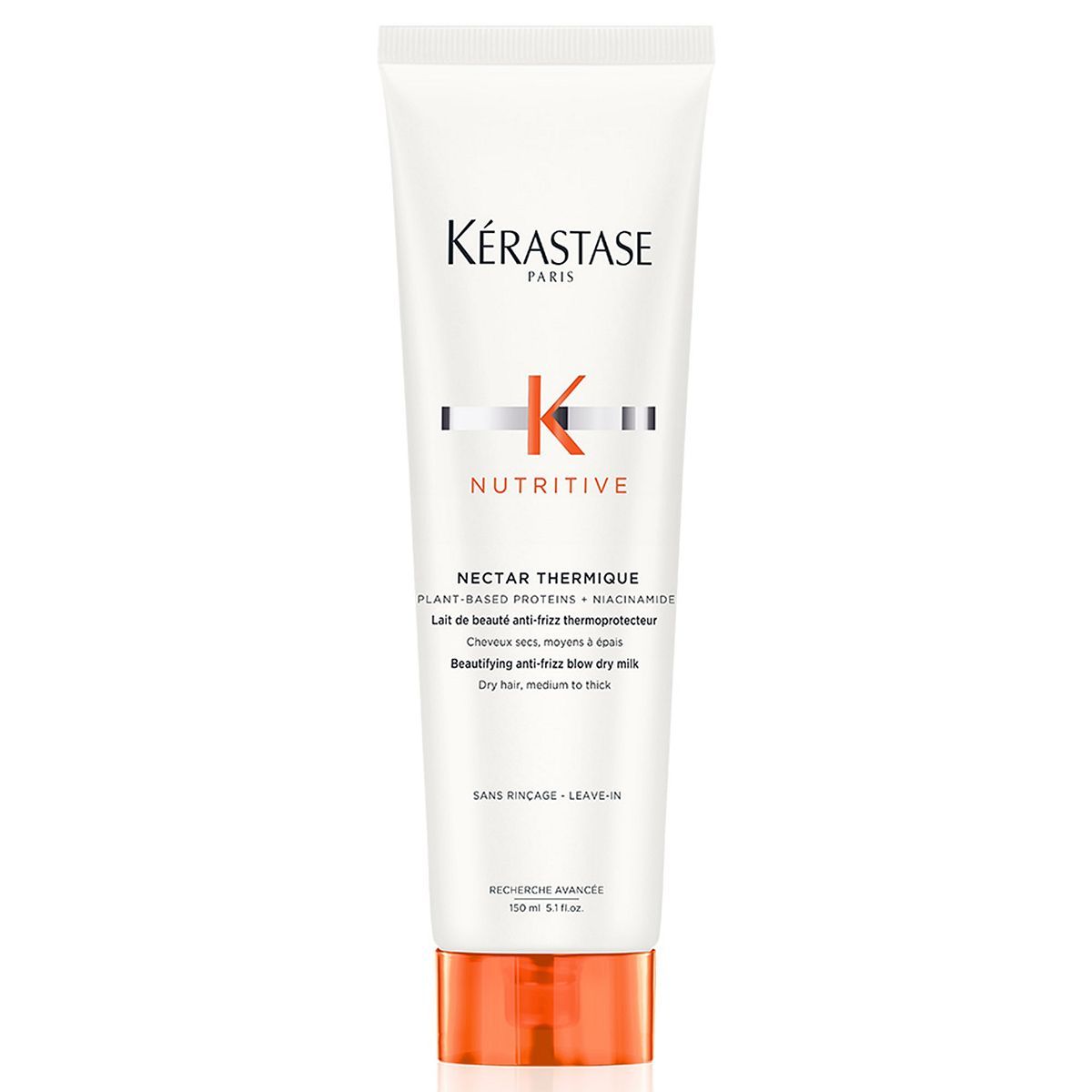 Kérastase Nutritive Nectar Thermique, Blow-Dry Milk Heat Protection, for Dry Medium to Thick Hair, With Niacinamide, 150ml