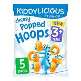 Kiddylicious Cheesy Flavoured Popped Hoops Kids Snacks Multi 5 x 10g