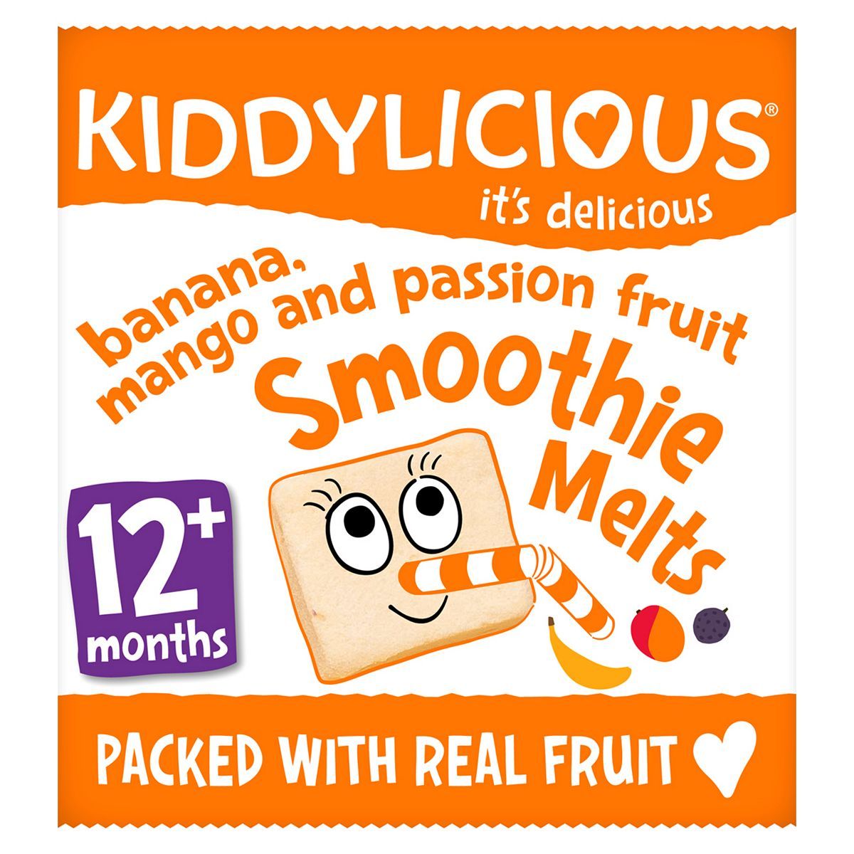 Kiddylicious Smoothie Melts, banana, mango & passion fruit, infant snack, 12months+, 6g
