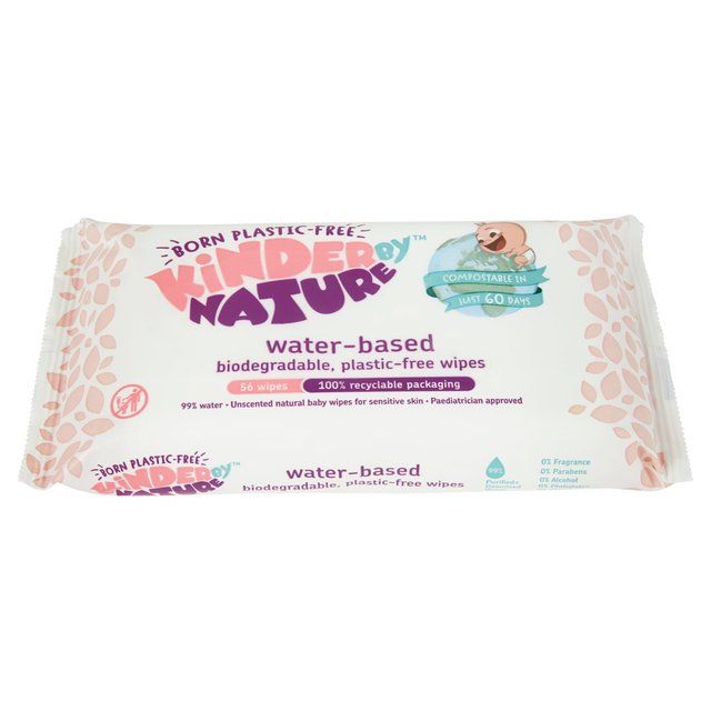 Kinder by Nature Water-Based Wipes   56 per pack