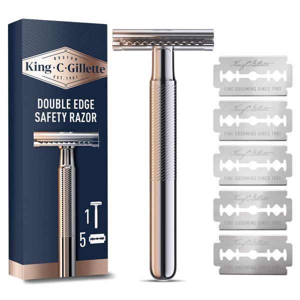 King C. Gillette Men's Double Edge Safety Razor - 5 Blades